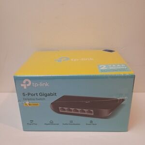TP-Link 5 Port Gigabit Ethernet Desktop Switch TL-SG1005D  10/100/1000Mbps - NIB